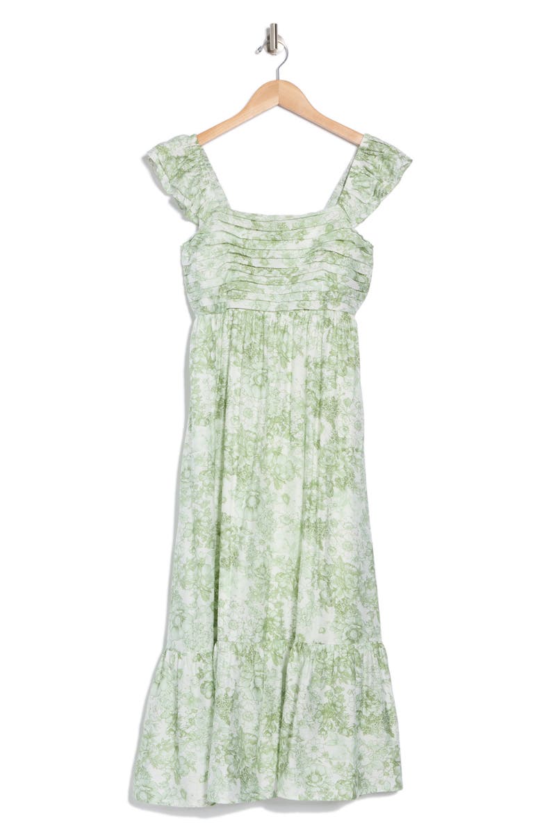 Blu Pepper Floral Pleated Midi Dress, Alternate, color, 