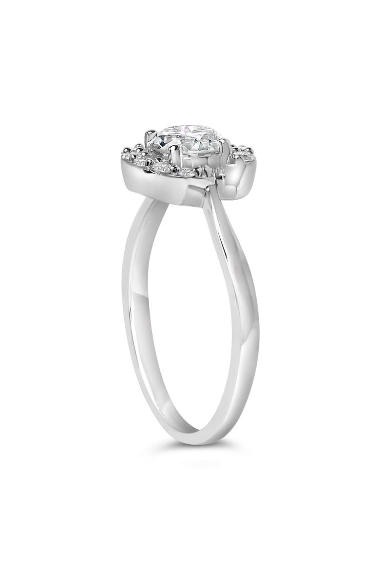 Sterling Silver Lab Grown 1.0 Cttw Diamond Oval Shaped Halo Engagement Ring, Alternate, color, Silver