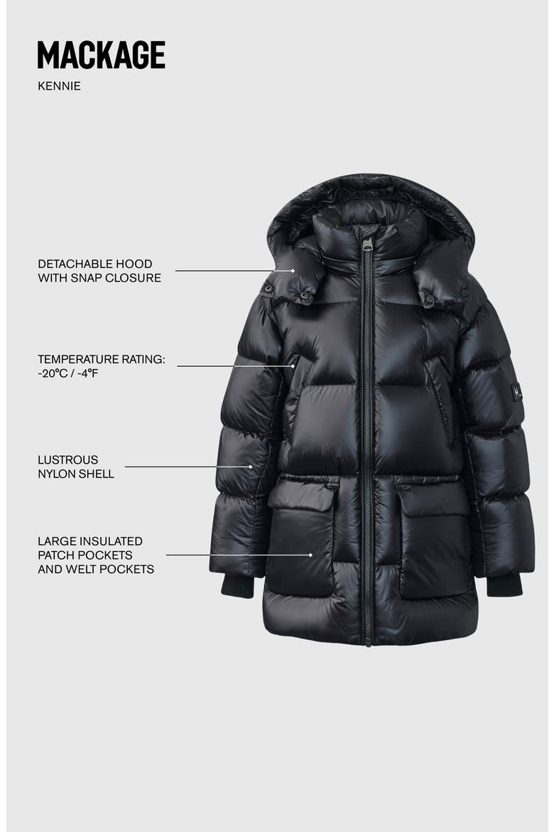 Kennie Down Hooded Puffer Coat, Alternate, color, NAVY