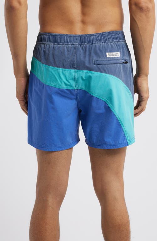 Fair Harbor The Bungalow Water Repellent Swim Trunks In Blue Currents