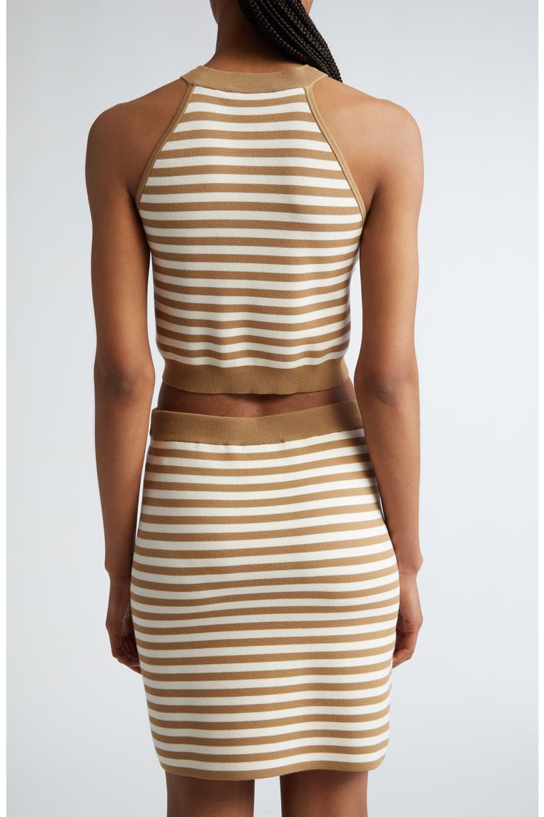 Tenna Stripe Sleeveless Crop Sweater, Alternate, color, HONEY