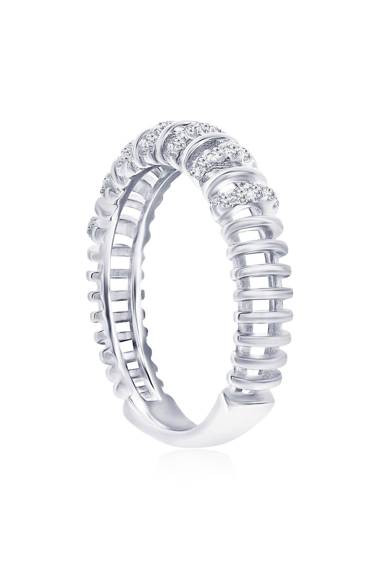 Cubic Zirconia Band Ring, Alternate, color, SILVER