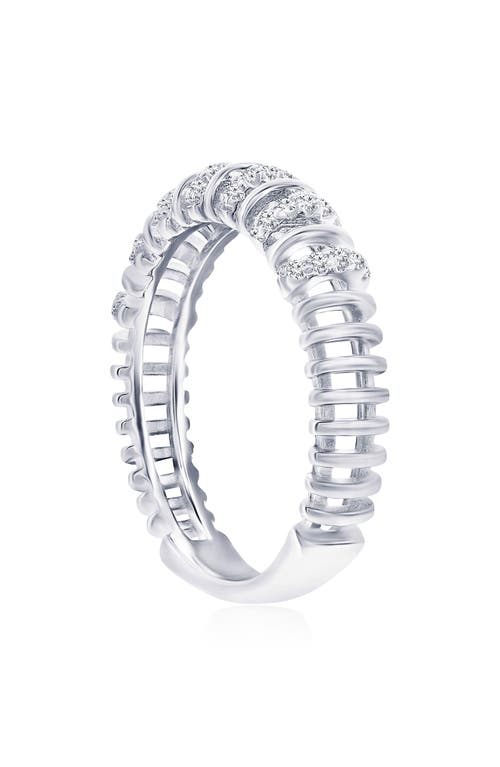 Simona Cubic Zirconia Band Ring In Metallic