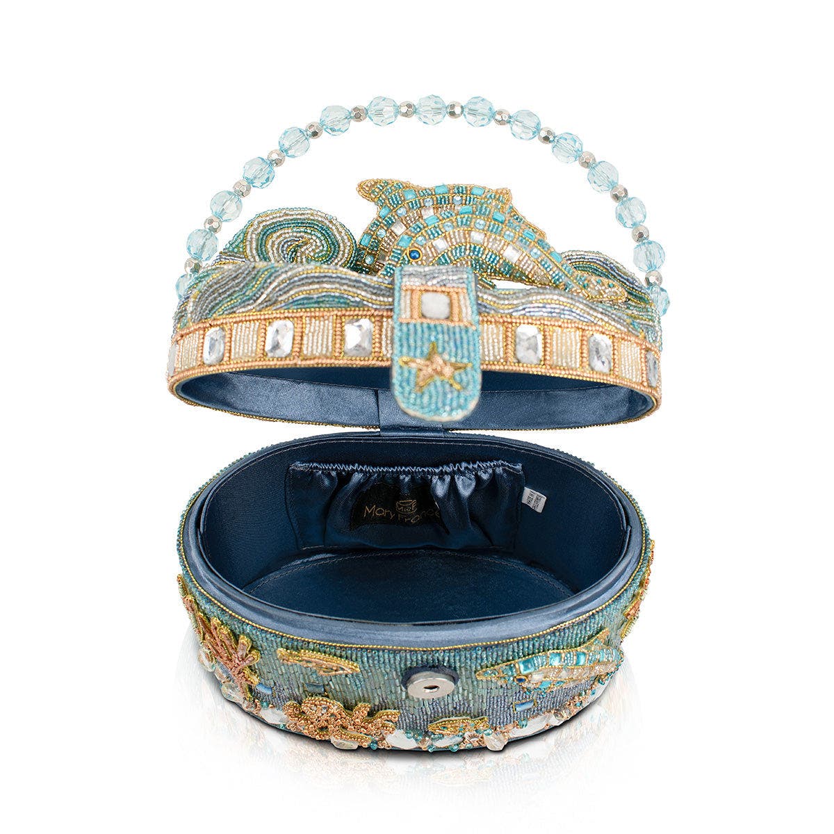 Mary Frances Accessories Crystal Dolphin Top Handle Handbag, Alternate, color, 