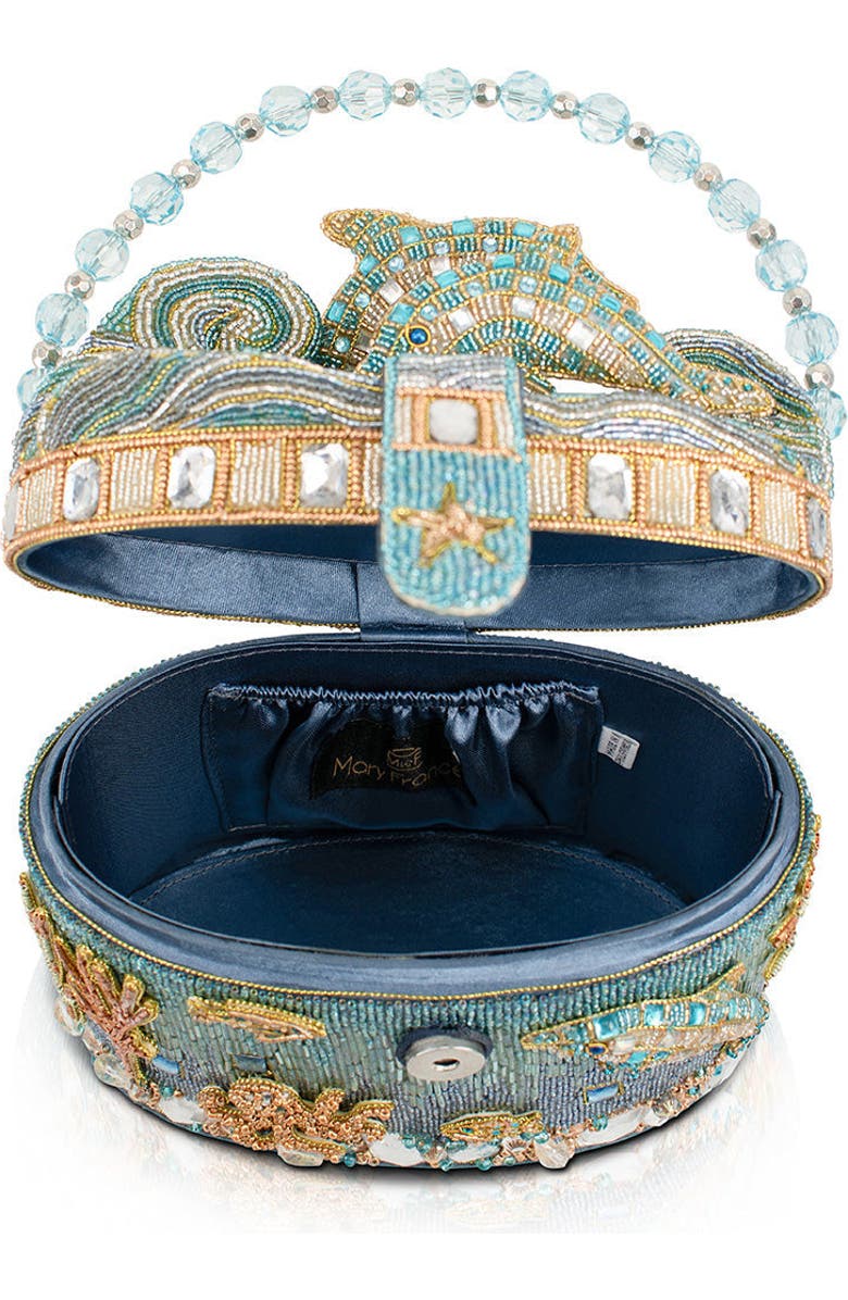 Mary Frances Accessories Crystal Dolphin Top Handle Handbag, Alternate, color,