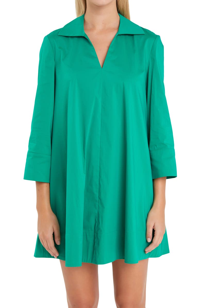 English Factory A-line Caftan Dress, Alternate, color, Green