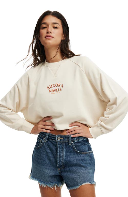 COTTON ON CLASSIC FLEECE GRAPHIC RAGLAN CREW SWEATSHIRT 