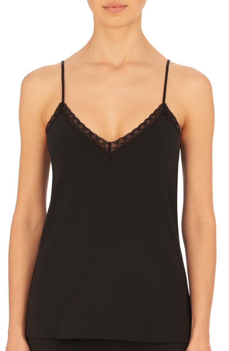 Natori Bliss Lace Edge High-Low Cotton Camisole, Main, color,