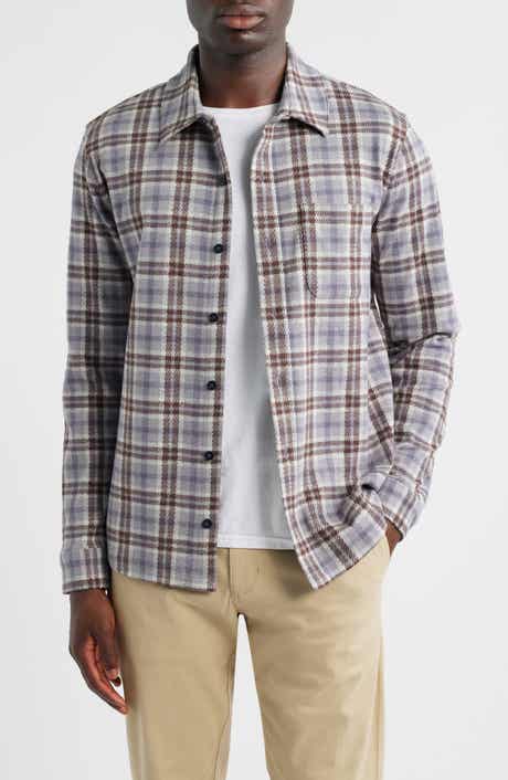 Vince Plaid Knit Shirt Jacket