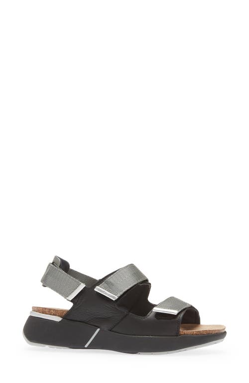 Naot Odyssey Slingback Sandal In Soft Black/sterling/silver