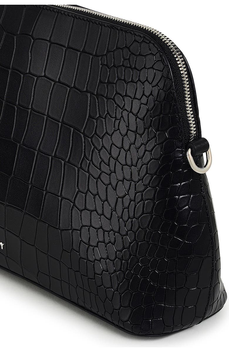 Radley Liverpool Street Croc Embossed Crossbody Bag, Alternate, color, Black