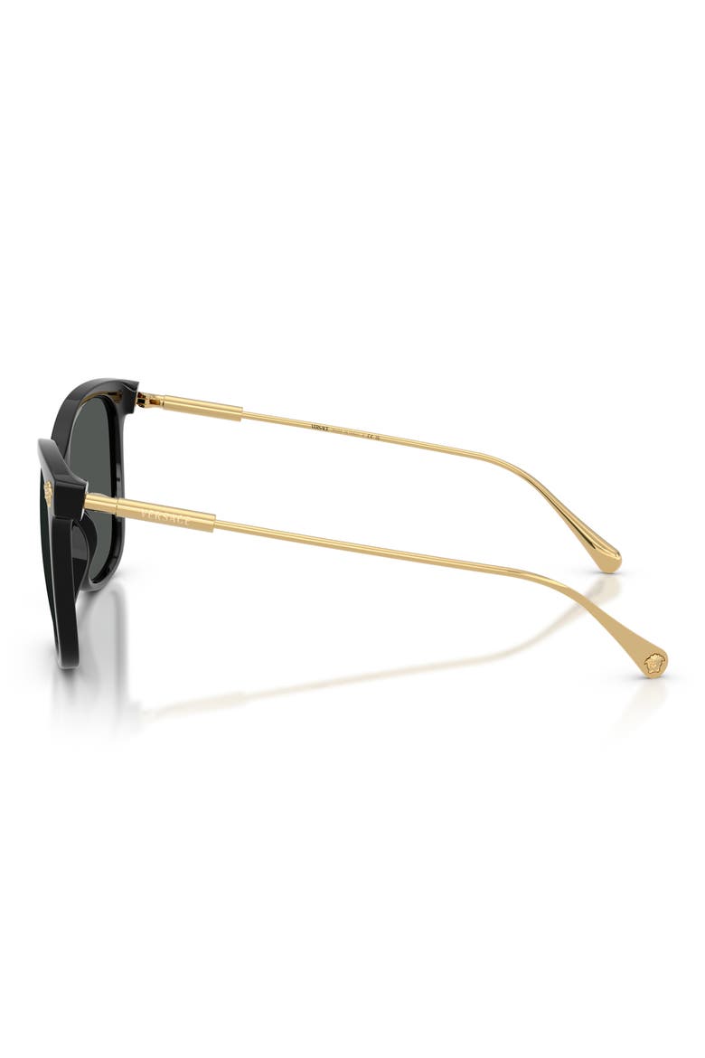 57mm Square Sunglasses, Alternate, color, BLACK / DARK GREY