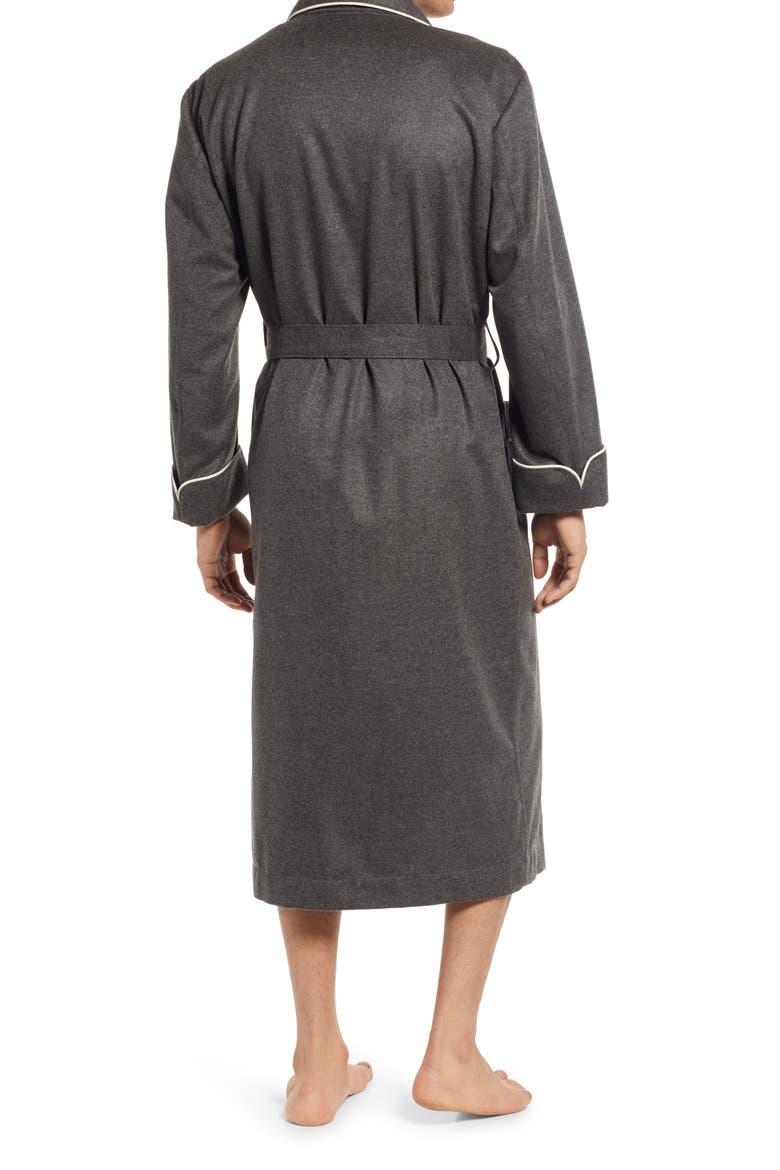 Woven Cashmere Robe, Alternate, color, FOG W/ CREAM BRAID