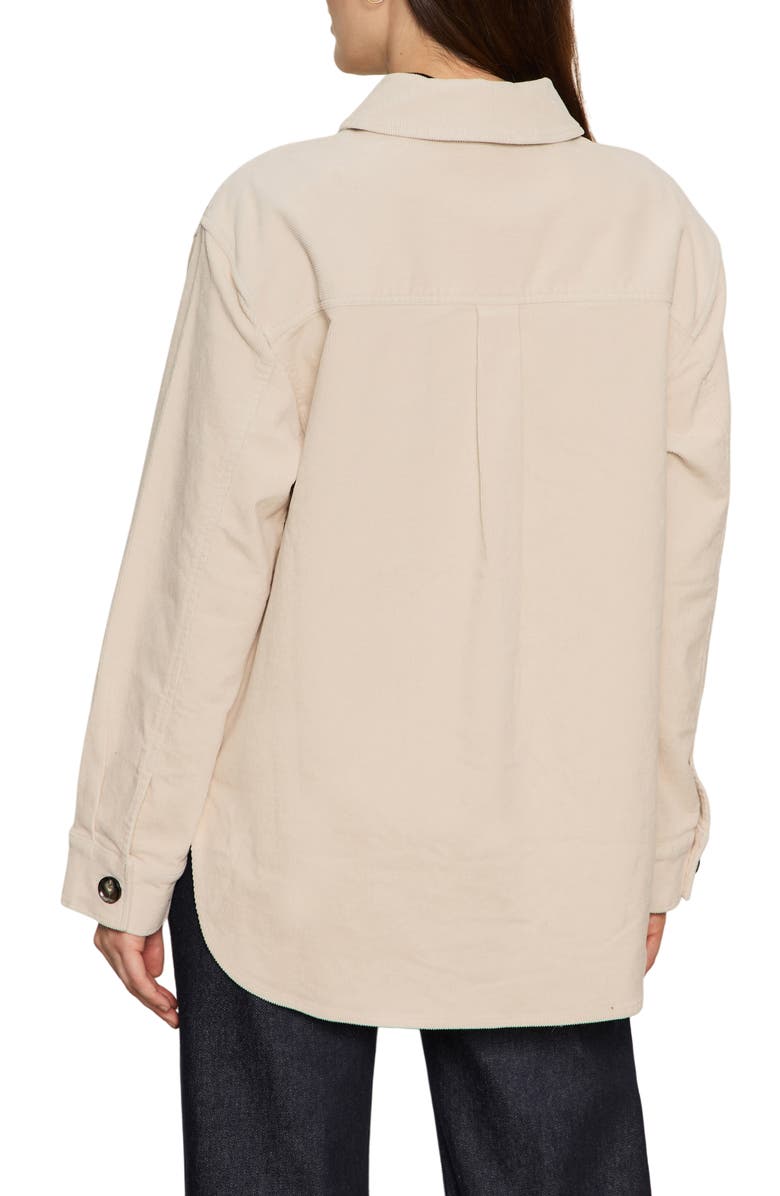 Sanctuary The Stretch Cotton Corduroy Shacket, Alternate, color, Mother Of Pearl