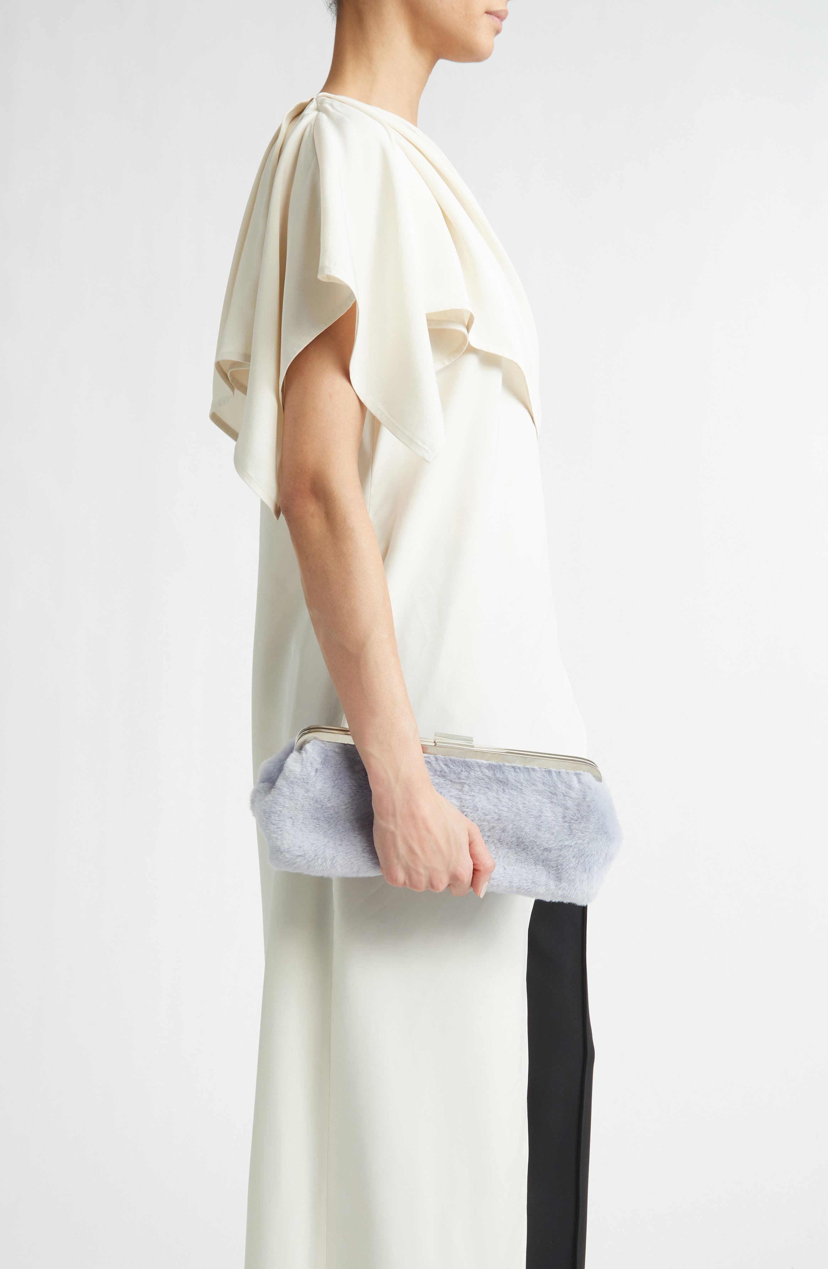 Proenza Schouler Armory Genuine Shearling Clutch, Alternate, color, Wisteria