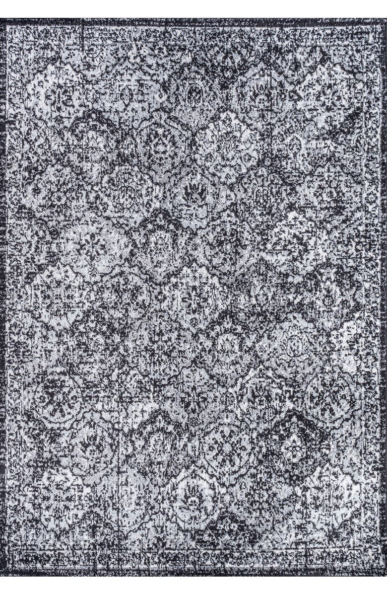 JONATHAN Y Modern Persian Boho Vintage Trellis Area Rug, Main, color, Black/Ivory