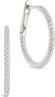 Sterling Forever Lilia Cubic Zirconia Infinity Hoop Earrings
