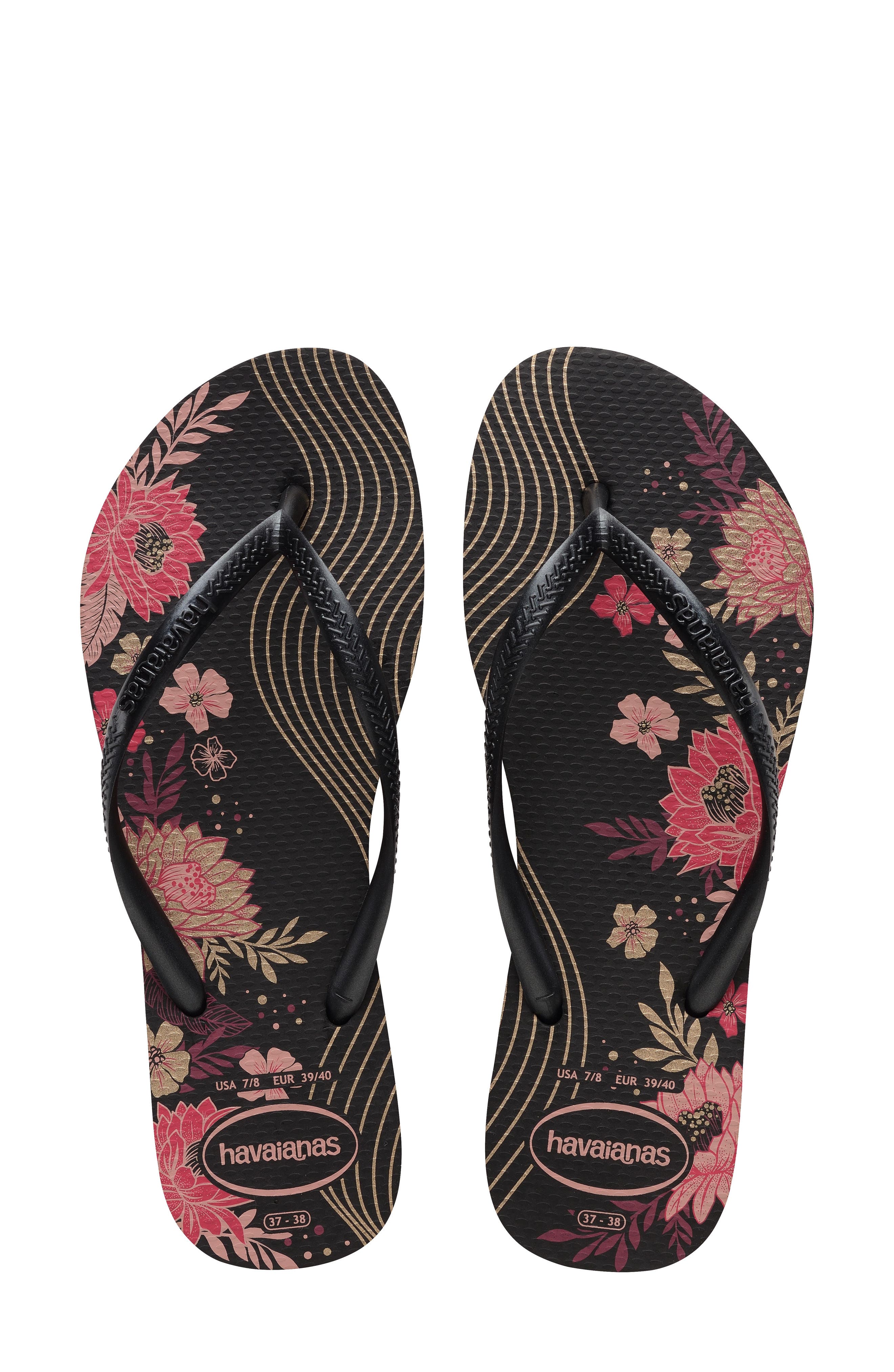 Havaianas Slim Flip Flop, Alternate, color, Black/ Black/ Black