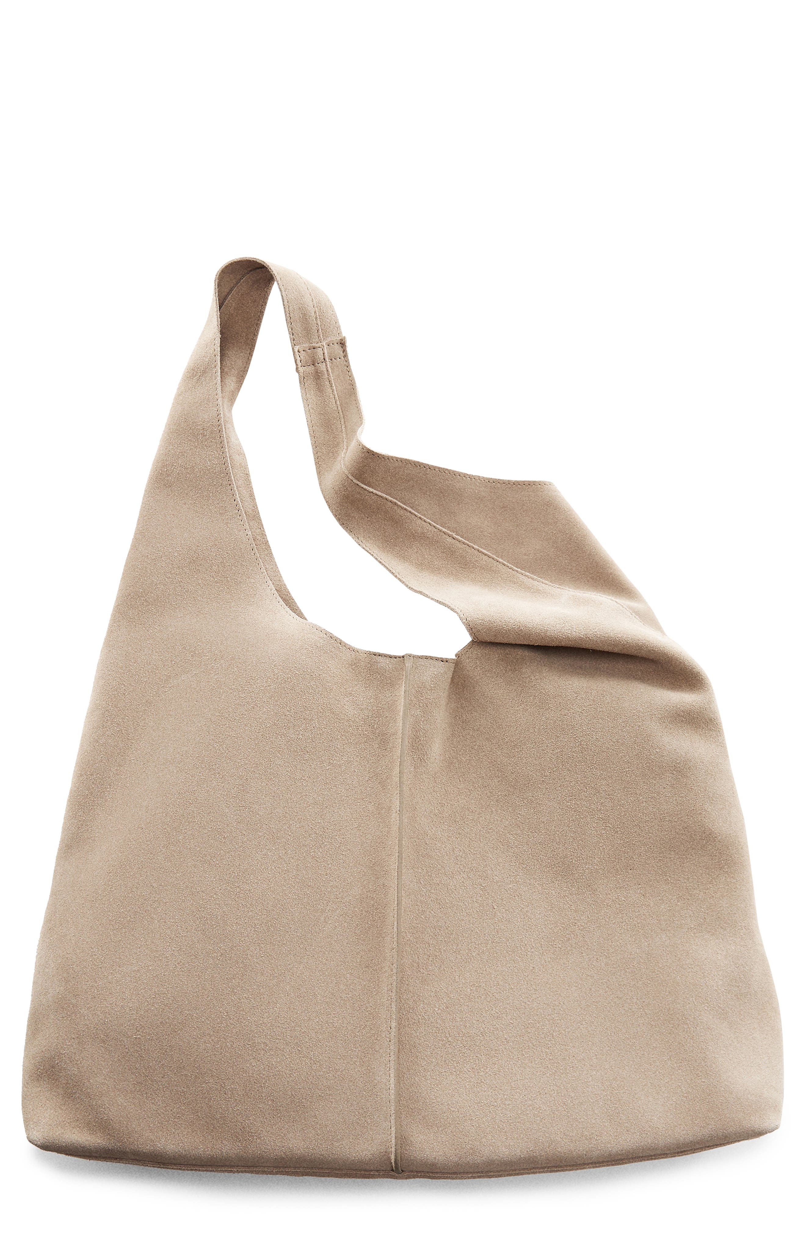 MANGO Suede Hobo Bag, Main, color, 