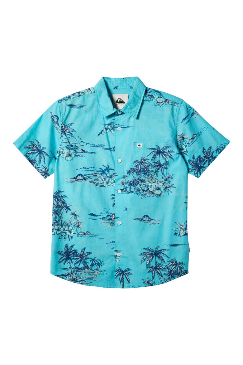Kids' Apero Classic Short Sleeve Woven Shirt, Main, color, CAPRI
