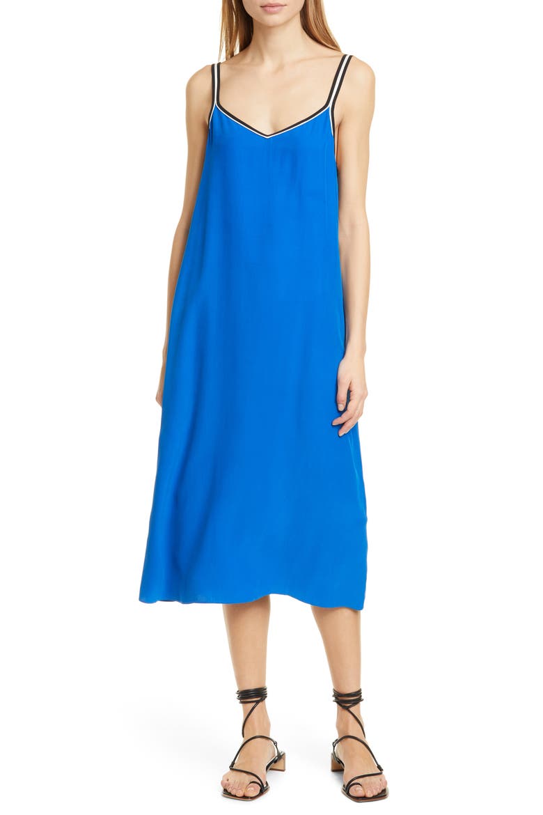 Luca Silk Midi Slipdress, Main, color, SAILOR BLUE