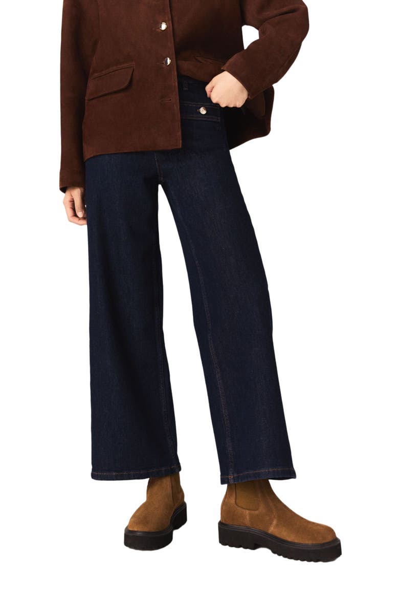 Wide jeans with patch pockets, Alternate, color, Navy