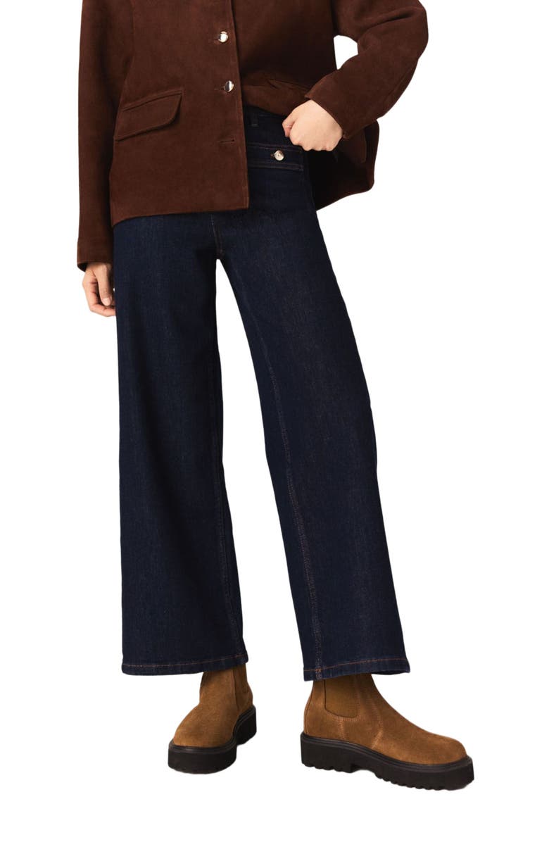 maje Wide jeans with patch pockets, Alternate, color, Navy