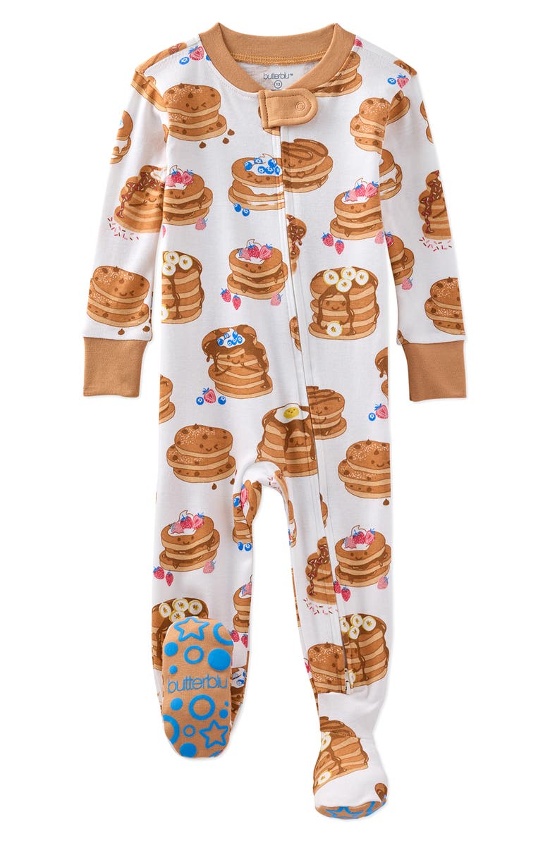 BUTTERBLU Cruz One-Piece Organic Cotton Footie Pajamas, Main, color, Flipping Yummy