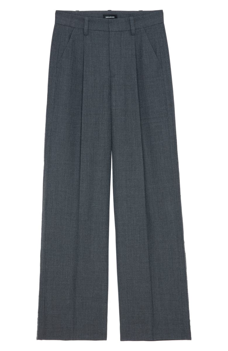 Zadig & Voltaire Puros Tailleur Raw Edge Wide Leg Pants, Alternate, color, 