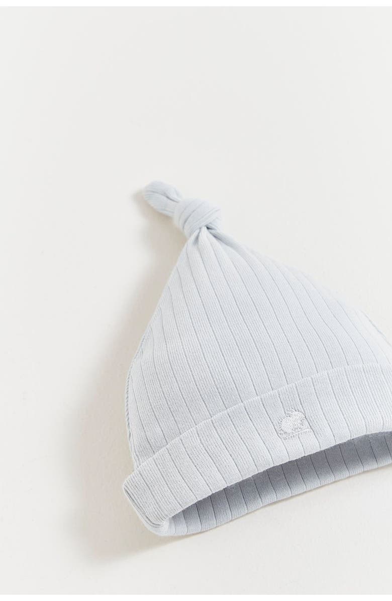 Babycottons Premium Cotton Point Knot Beanie For Infant, Alternate, color, Grey