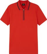 PS Paul Smith Regular Fit Tipped Cotton Piqué Quarter Zip Polo