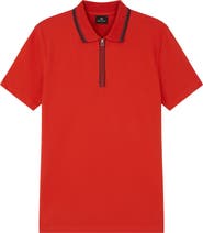 PS Paul Smith Regular Fit Tipped Cotton Piqué Quarter Zip Polo