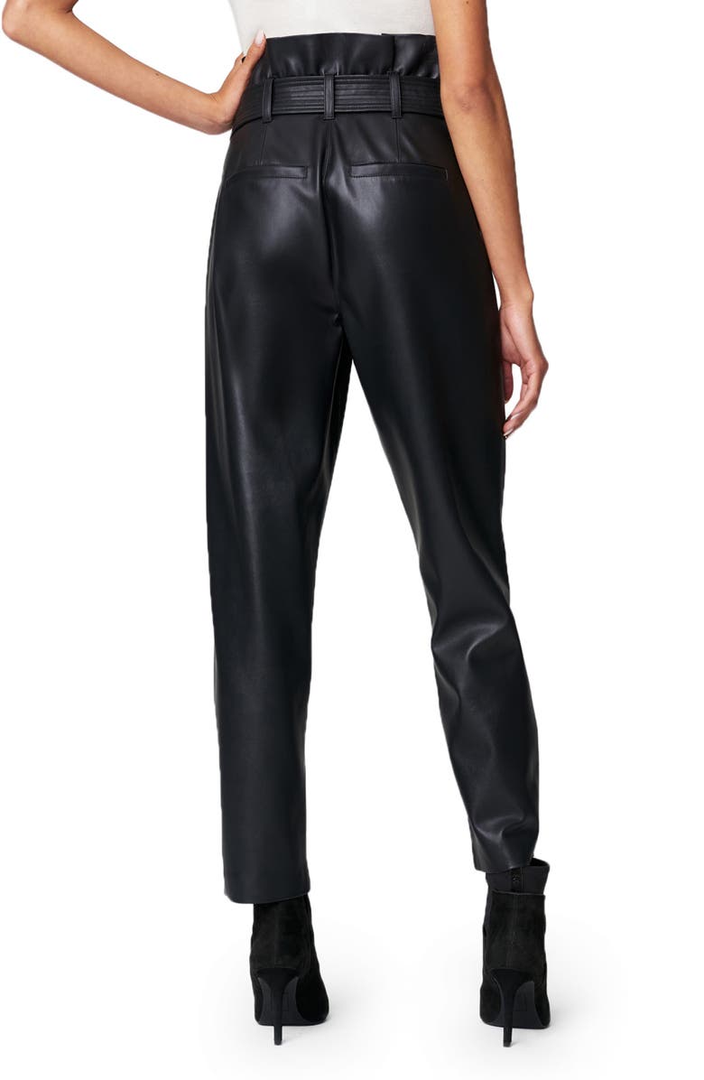 BLANKNYC Belted Paperbag Waist Faux Leather Pants, Alternate, color, 