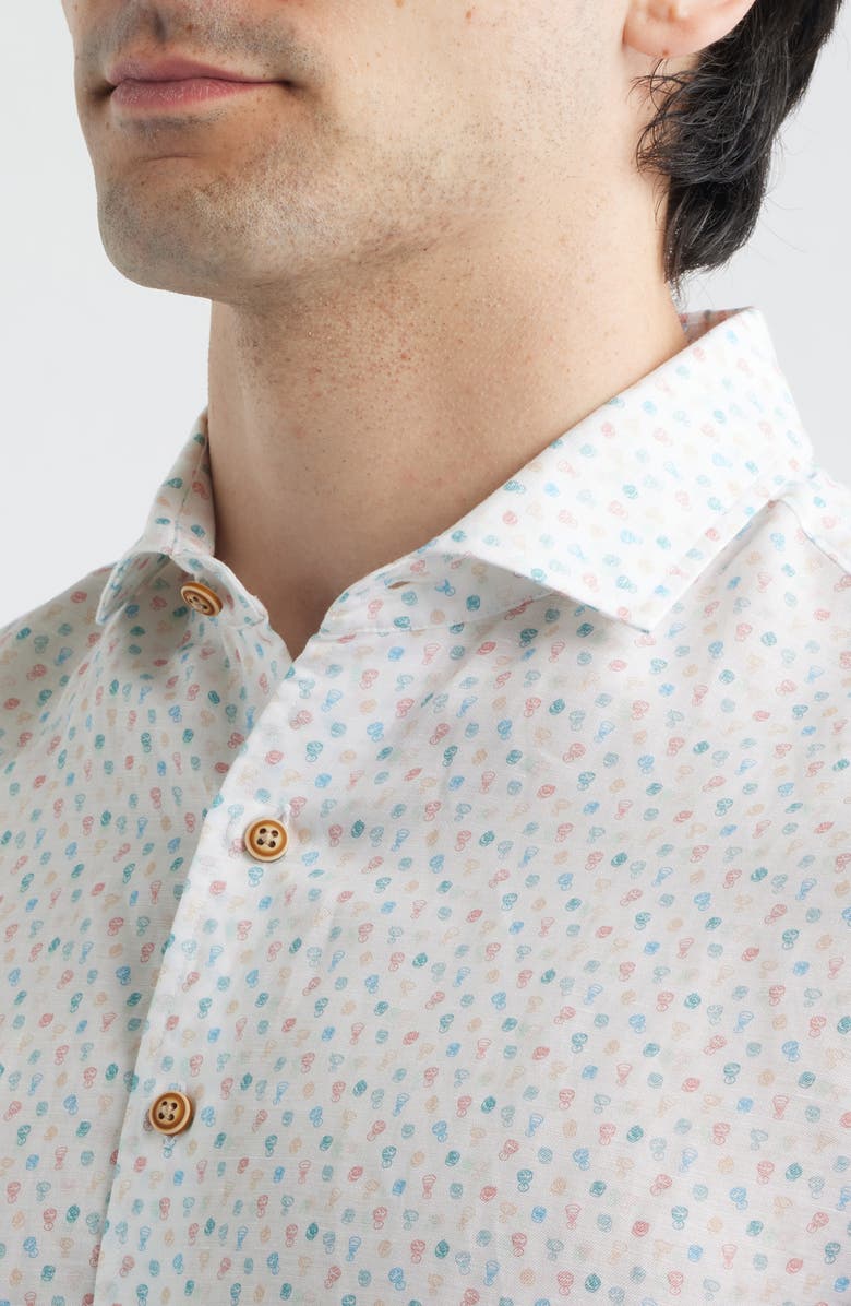 johnnie-O Cash Bar Short Sleeve Button-Up Shirt, Alternate, color, White