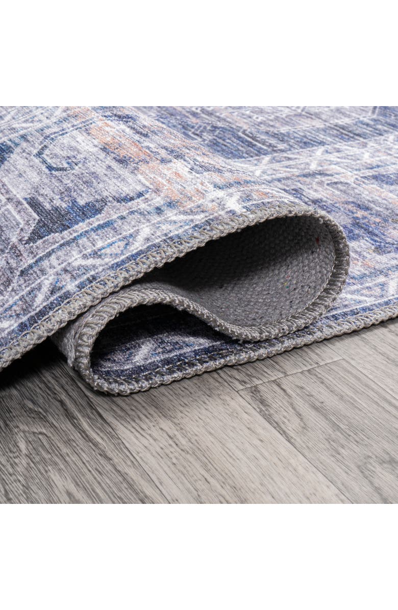 JONATHAN Y Alanya Ornate Medallion Machine-Washable Round Area Rug, Alternate, color, Navy/Cream