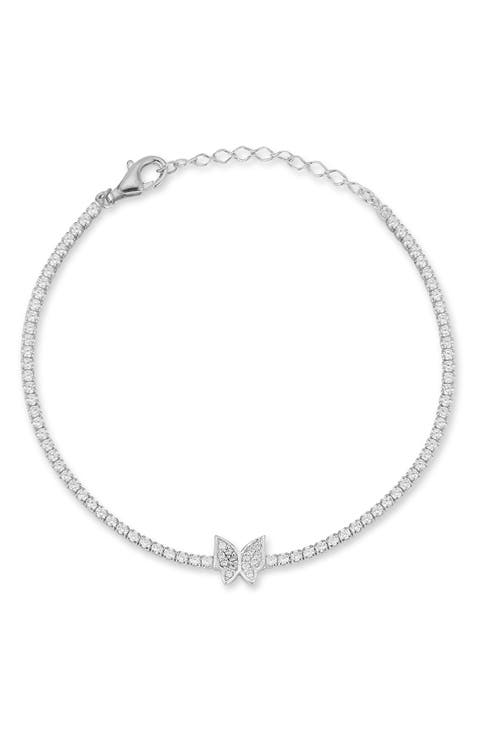 CZ Butterfly Tennis Bracelet