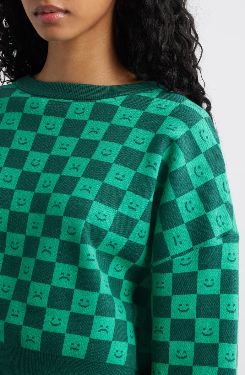 Lots of Feelings Checkerboard Knit Sweater & Wide Leg Pants Set