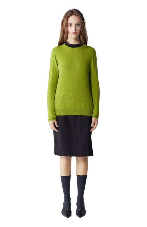 Gobi Mongolian Cashmere Crew Neck Sweater In Green