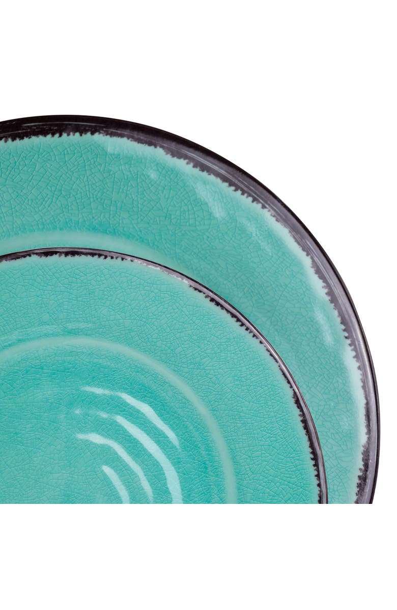 Elama Azul Banquet 12 Piece Lightweight Melamine Dinnerware Set, Alternate, color, Blue