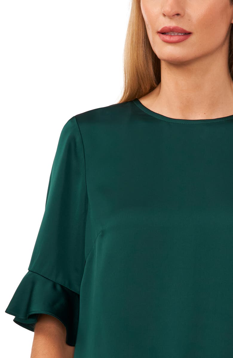CeCe Ruffle Cuff Satin Blouse, Alternate, color,