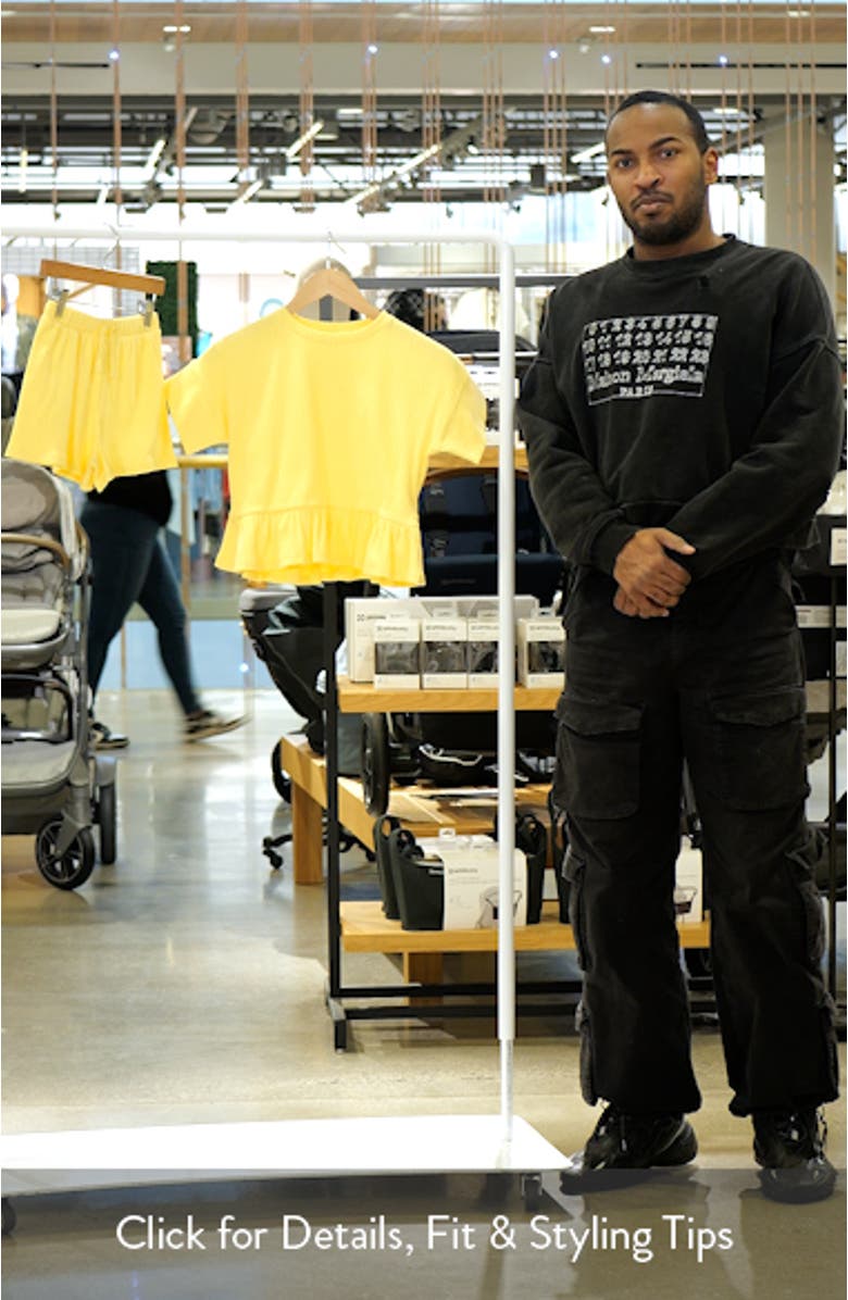 Kids' Peplum Cotton Rib T-Shirt & Shorts Set, sales video thumbnail