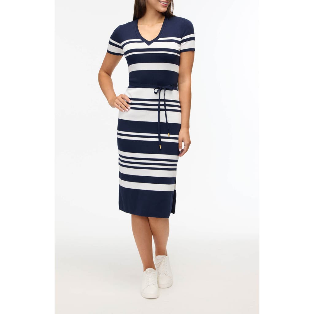 ELLEN TRACY ELLEN TRACY STRIPED SWEATER DRESS