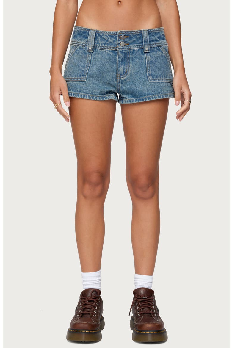 Keinan Low Rise Denim Shorts, Main, color, BLUE-WASHED