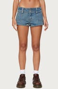 EDIKTED Keinan Low Rise Denim Shorts