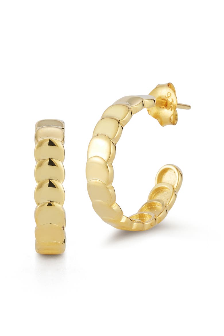 Scallop Hoop Earrings, Main, color, GOLD