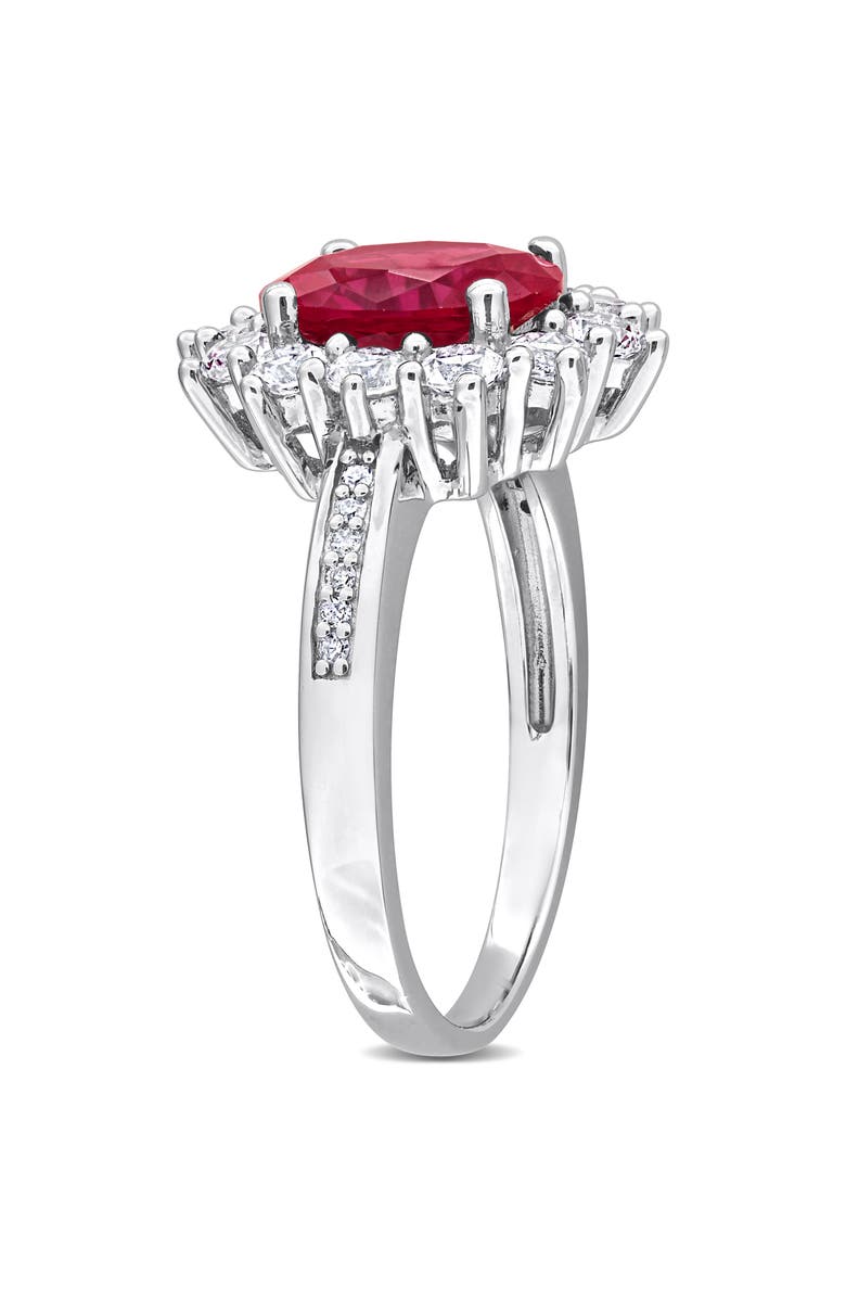 DELMAR Diamond & Lab Created Ruby Ring, Alternate, color, Red