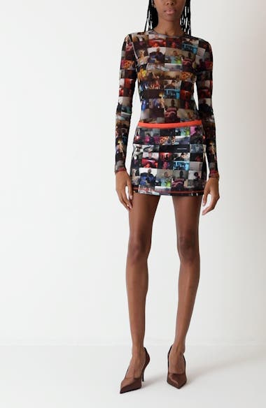 DIESEL® T-Lixy Video Call Print Long Sleeve Mesh Top