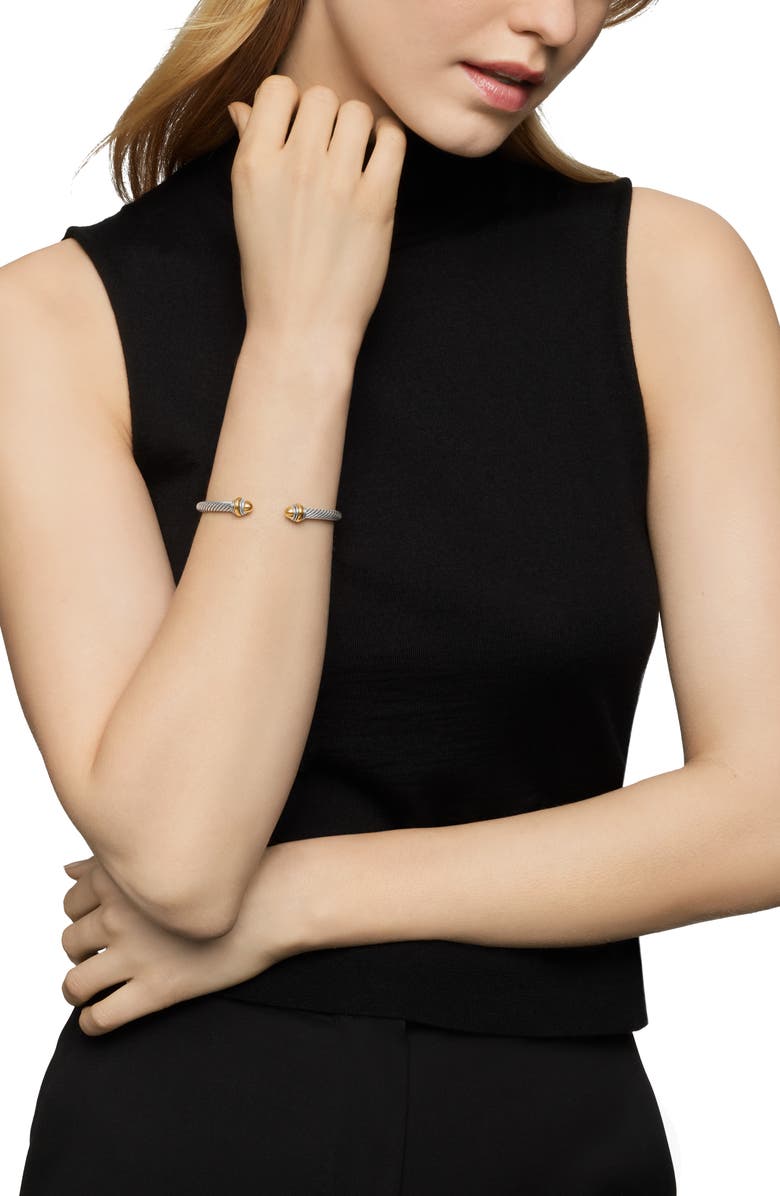 David Yurman Cable Classics Bracelet with Gold, 5mm, Alternate, color, Gold Dome