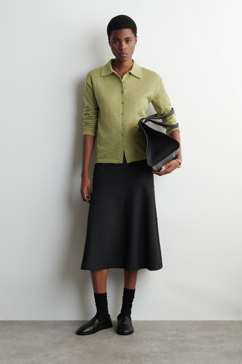 Knitted Mohair-Blend Shirt, Alternate, color, GREEN