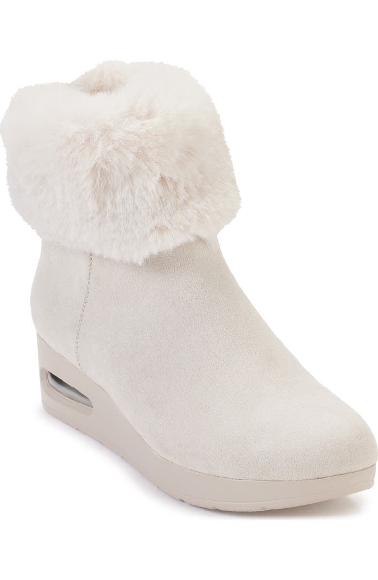 DKNY Faux Fur Wedge Bootie, Main, color,